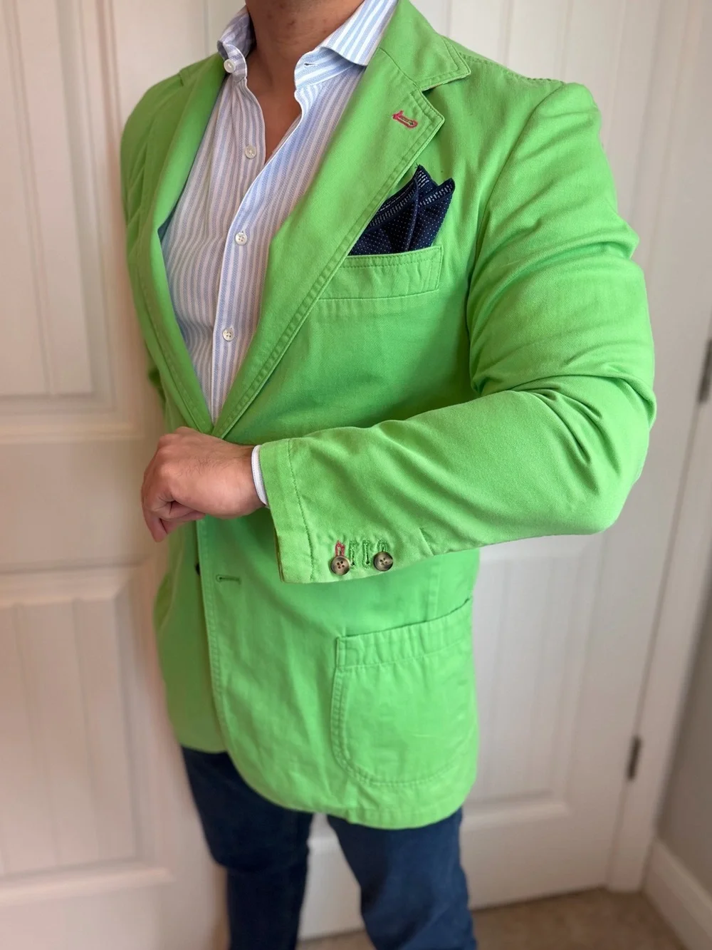 Vicomte Paris Palm Beach Lime Green Cotton Sports | Surgeon’s Cuffs | Large